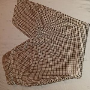 TIME TRU women's dress pant. Brown and black plaid print. S (4-6)